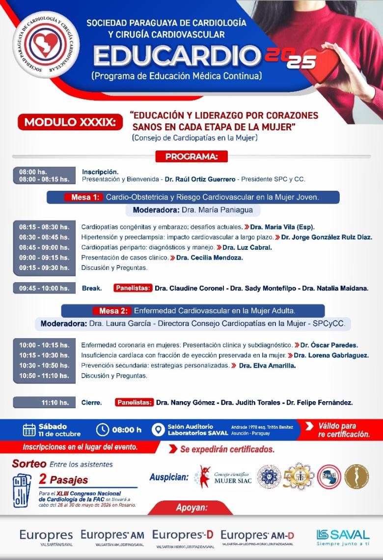 educardio, sociedad paraguaya de cardiologia, cardiopatia femenina