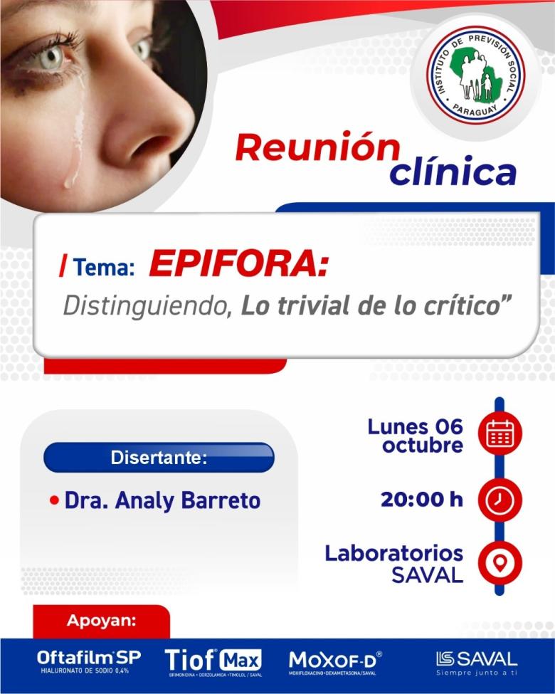 epifora, capacitacion, oftalmologia, reunion clinica, ips