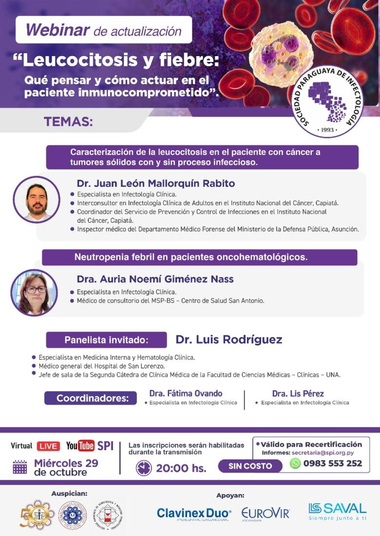 webinar, capacitacion, infectologia, leucocitosis