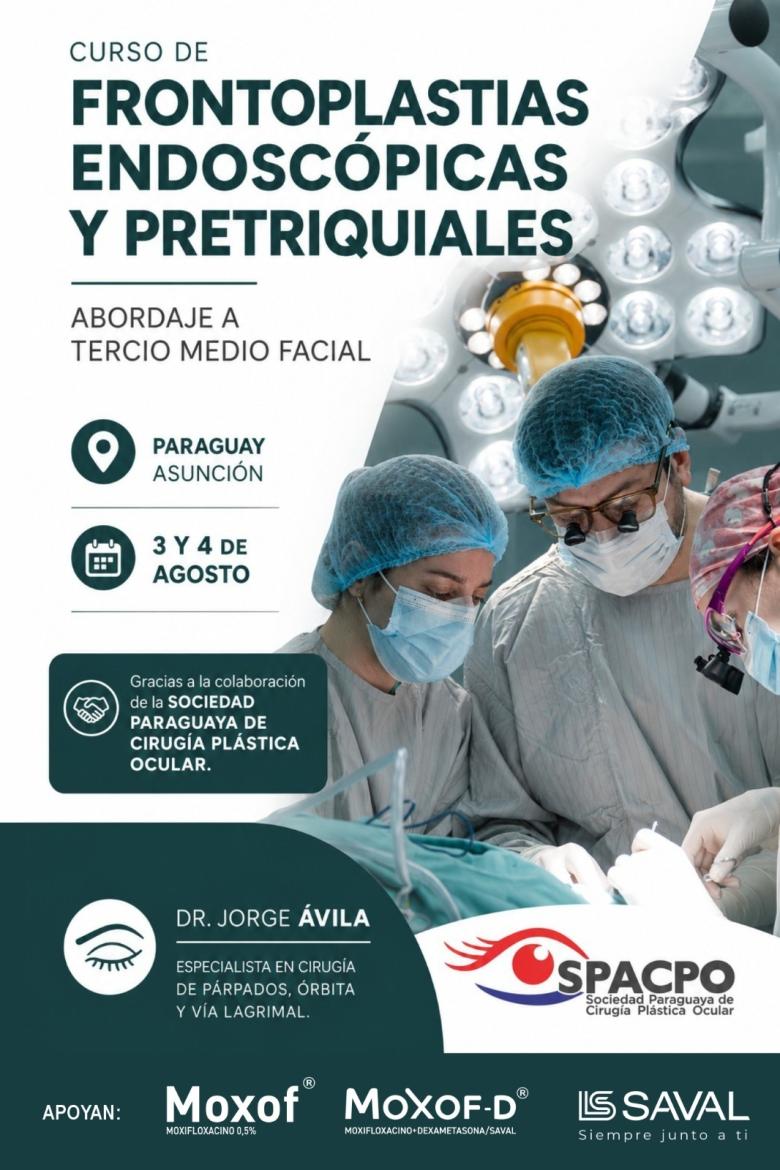 frontoplastias endoscópicas y pretriquiales, capacitación, cirugía plástica ocular