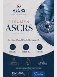 ascrs, oftalmología, cirugía, cataratas, refractiva, edgar duarte