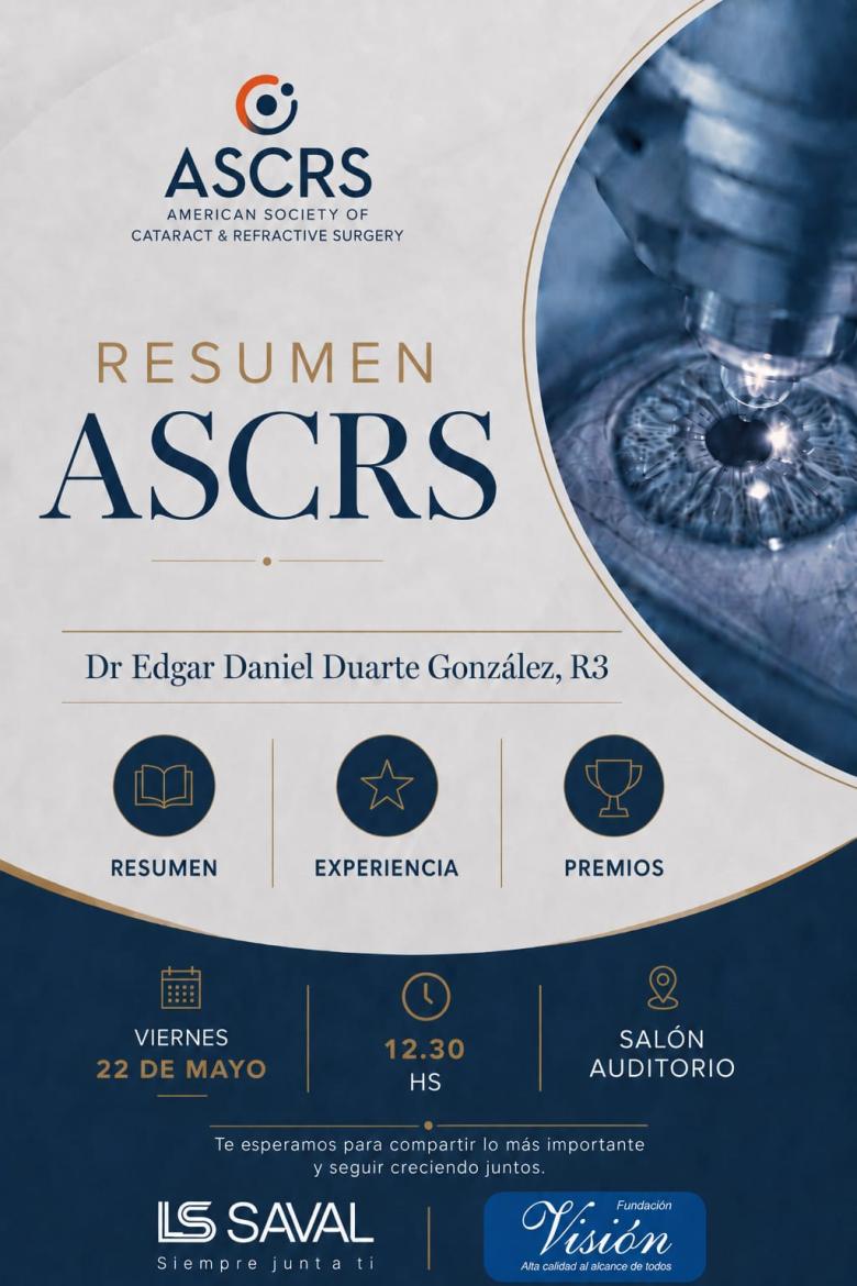 ascrs, oftalmología, cirugía, cataratas, refractiva, edgar duarte
