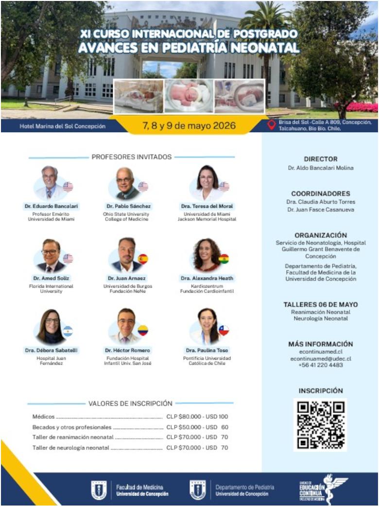 actuallización, pediatría neonatal, udec, hospital de concepción
